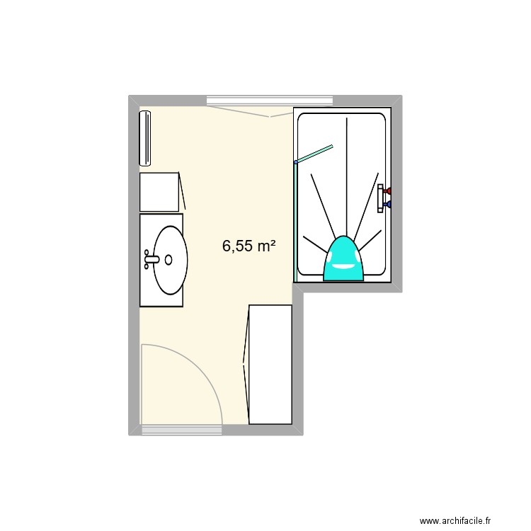 Orel. Plan de 1 pièce et 7 m2