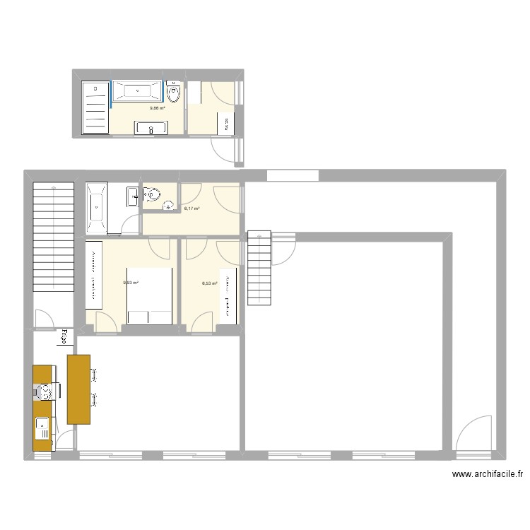 cccc. Plan de 4 pièces et 32 m2