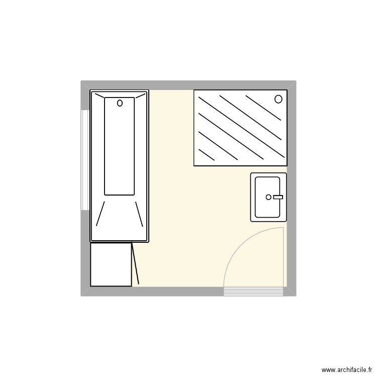 Salle de bain idée 1. Plan de 1 pièce et 5 m2