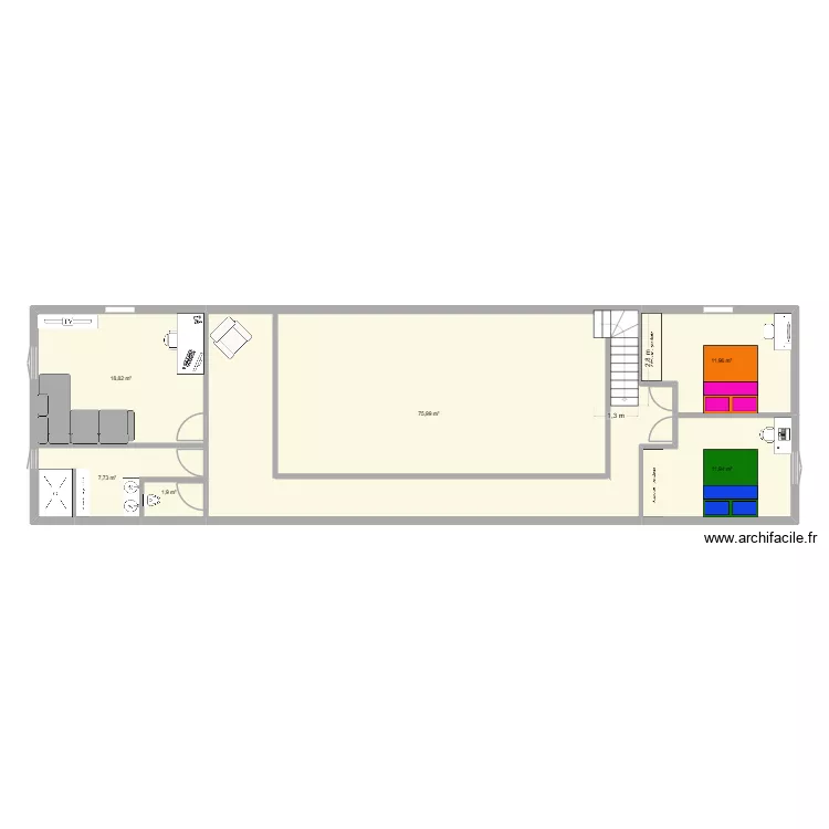 TOKI EDER R+1. Plan de 6  et 128 m²