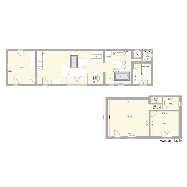 Plan 1 RDC MAISON TONTON. Plan de 9 pièces et 152 m2