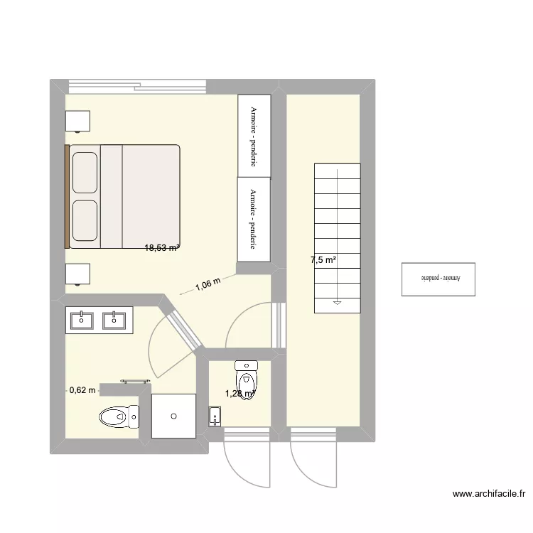 Garage v3. Plan de 3 Pièces et 27 m² Garage v3. Plan de 3 Pièces et 27 m²