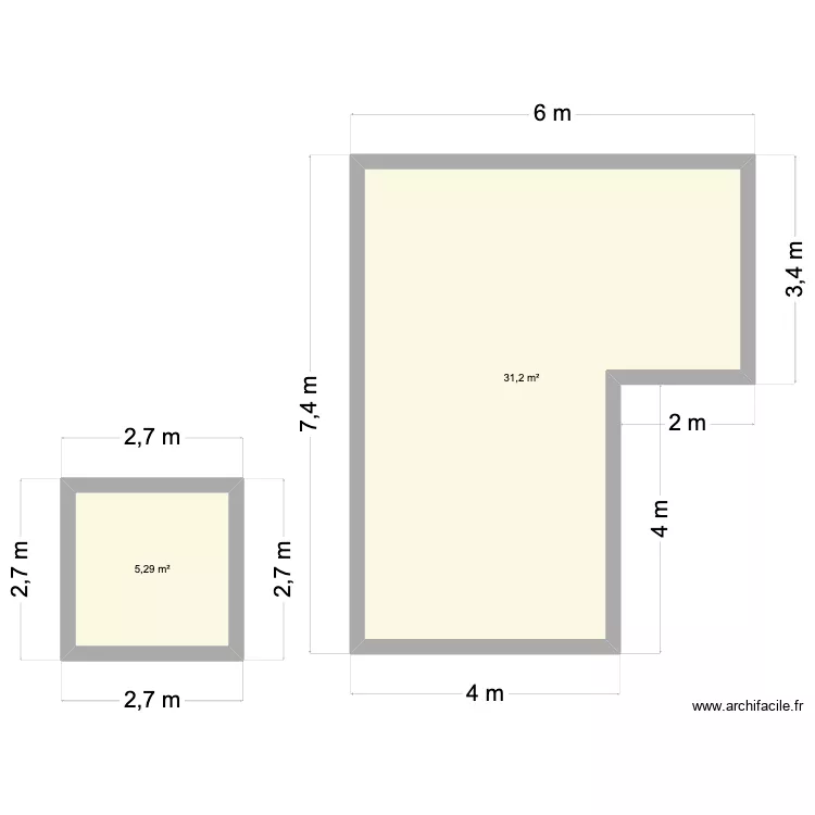 Piscine + Local. Plan de 2 pièces et 36 m² Piscine + Local. Plan de 2 pièces et 36 m²