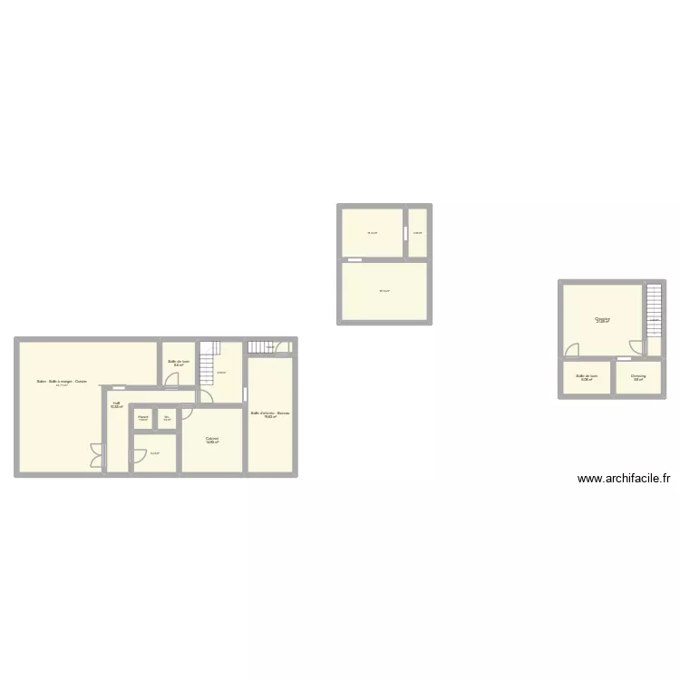 Maison Marie - Rez de chauss&eacute;e. Plan de 17  et 193 m²