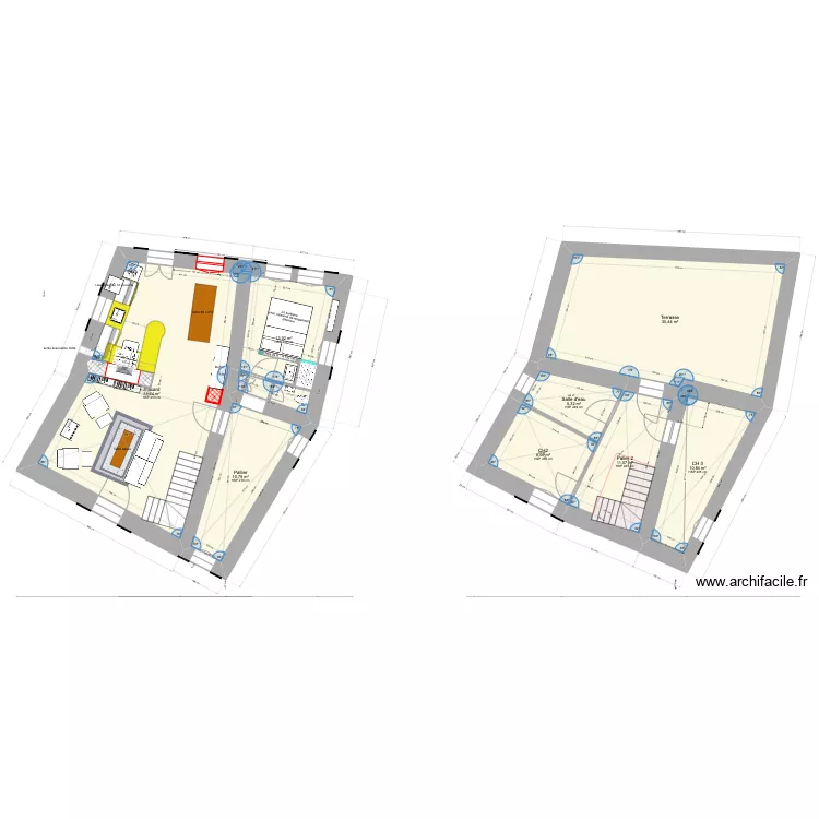 11_plan_projet WC s&eacute;par&eacute;r_chA1/cabinet Sophrologie_Rivi&egrave;res. Plan de 