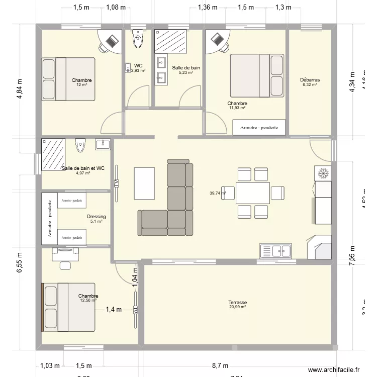 AUTEUIL. Plan de 10 Pièces et 122 m² AUTEUIL. Plan de 10 Pièces et 122 m²