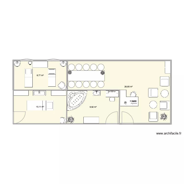 mon plan de mon institut. Plan de 4 pièces et 56 m²