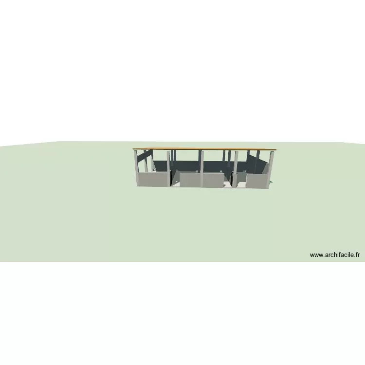 Porcherie 2 Sakoula. Plan de 4 Pièces et 54 m²