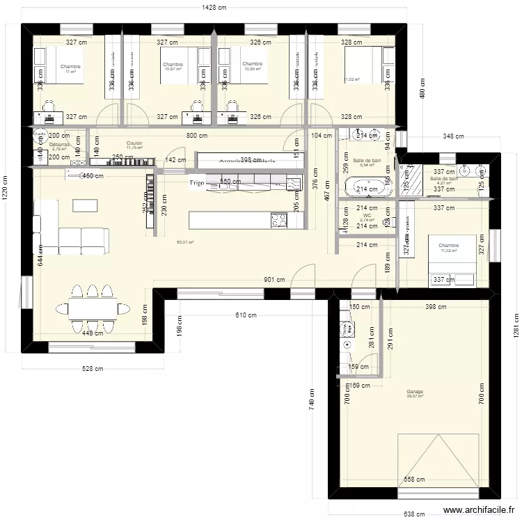 T6 150m² Vivien. Plan de T6 150m² Vivien. Plan de