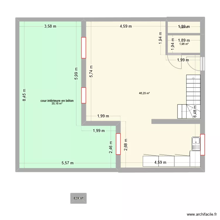 Apart Rognonas. Plan de 5  et 85 m²