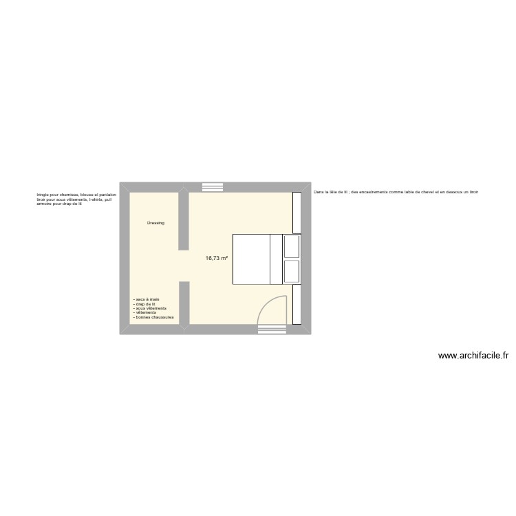 Chambre parentale. Plan de 0 pièce et 0 m2