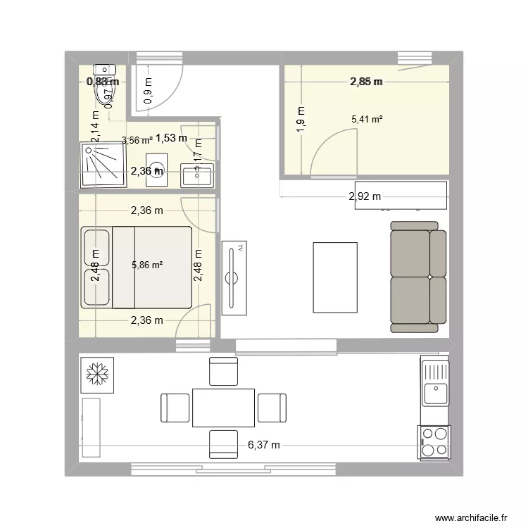 corse d2. Plan de 3 Pièces et 15 m² corse d2. Plan de 3 Pièces et 15 m²
