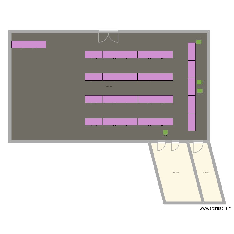 MARIAGE  COVA COOKIE. Plan de 3 pièces et 253 m2