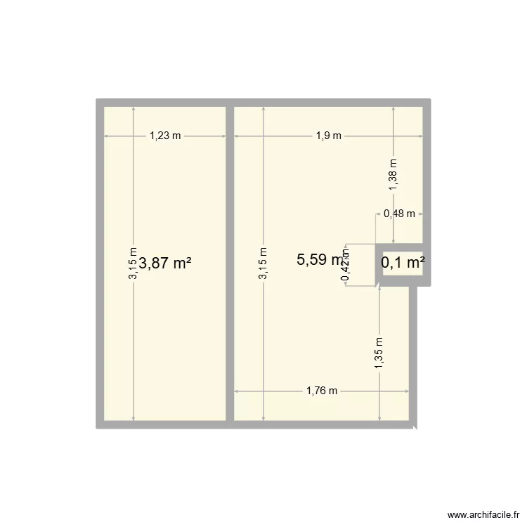 cuisine Malo. Plan de 3  et 10 m²