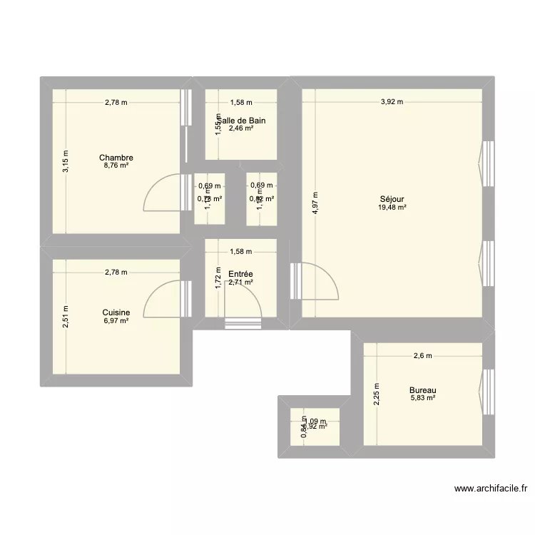 Condamine. Plan de 9 et 49 m² Condamine. Plan de 9 et 49 m²