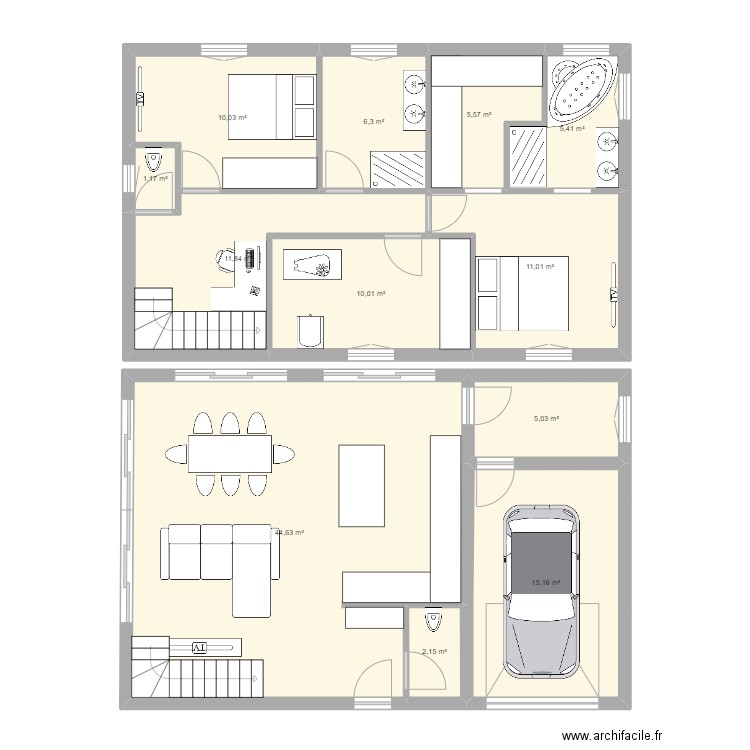 Maison étage. Plan de 0 pièce et 0 m2