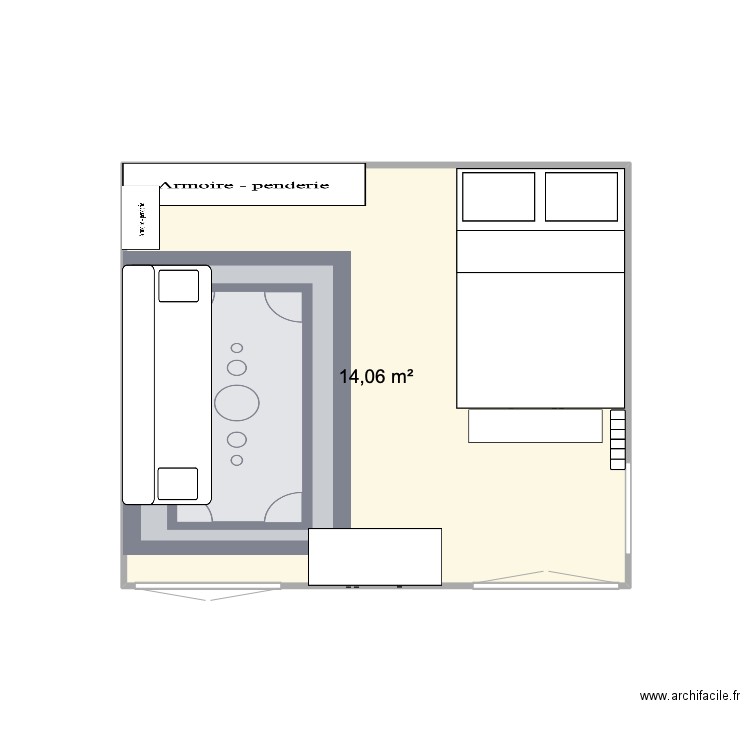 martyrfinal. Plan de 1 pièce et 14 m2