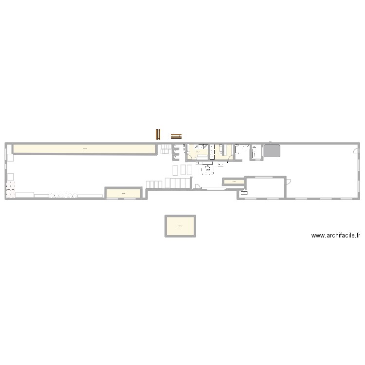 Local commercial La tribu. Plan de 6 pièces et 83 m2