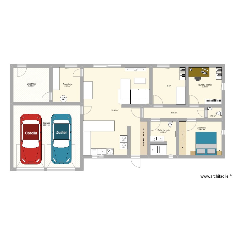 maison 3. Plan de 10 pièces et 123 m2