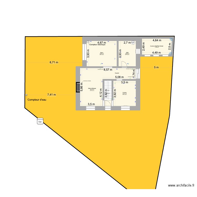 Maison. Plan de 11 pièces et 164 m2