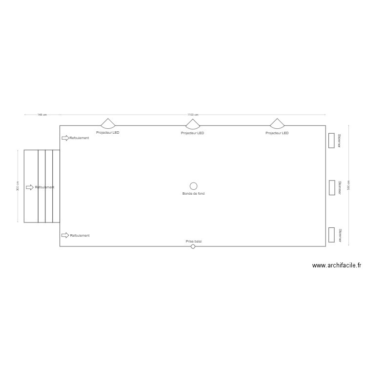 Projet Philippart 1100x500. Plan de 0 pièce et 0 m2