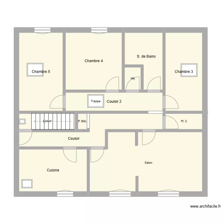 M.L. Chanut R+2. Plan de 12 pièces et 100 m² M.L. Chanut R+2. Plan de 12 pièces et 100 m²