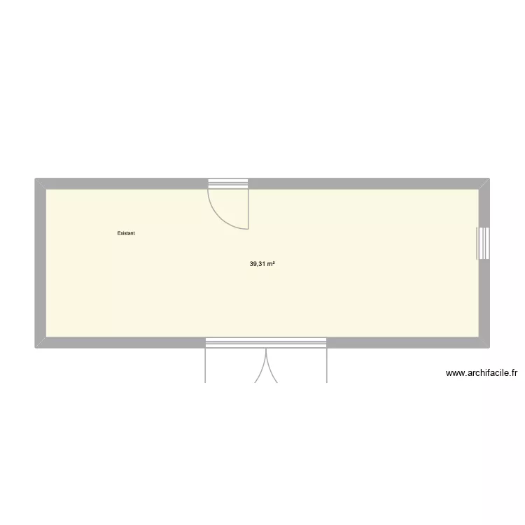 hangar existant. Plan de 