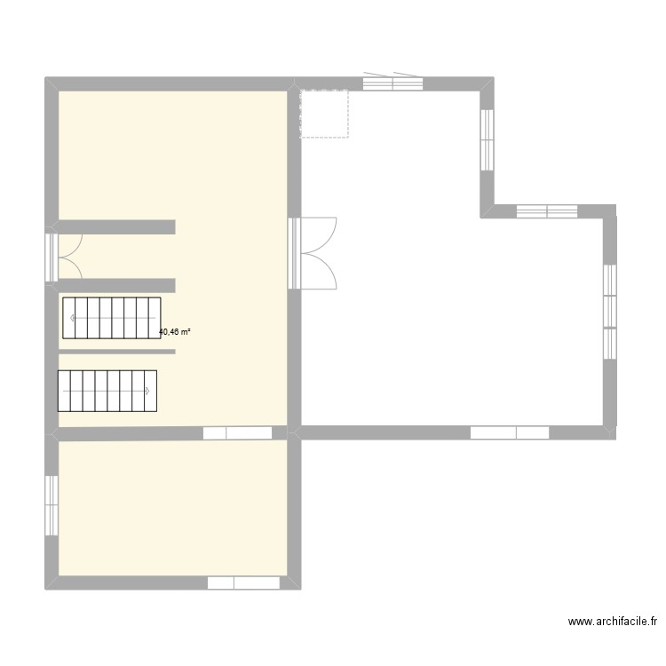 BACHIR TAZI. Plan de 1 pièce et 40 m2