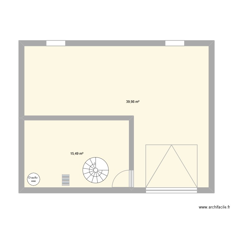parcoul ss. Plan de 2 pièces et 55 m2