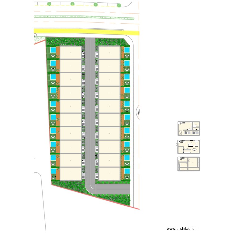 Hbbbb. Plan de 32 pièces et 2194 m2