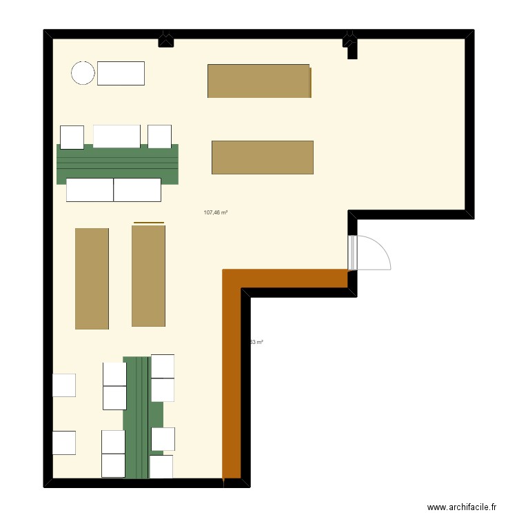 refectoire CEF. Plan de 4 pièces et 112 m2