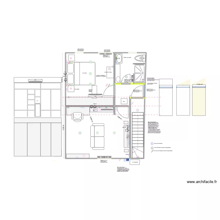* Remise: salon + chambre + SDB projet 3/après la vente ter. Plan de 15 et 47 m² * Remise: salon + chambre + SDB projet 3/après la vente ter. Plan de 15 et 47 m²