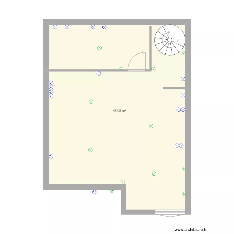 EMMA RDC. Plan de 1 Pièce et 48 m² EMMA RDC. Plan de 1 Pièce et 48 m²