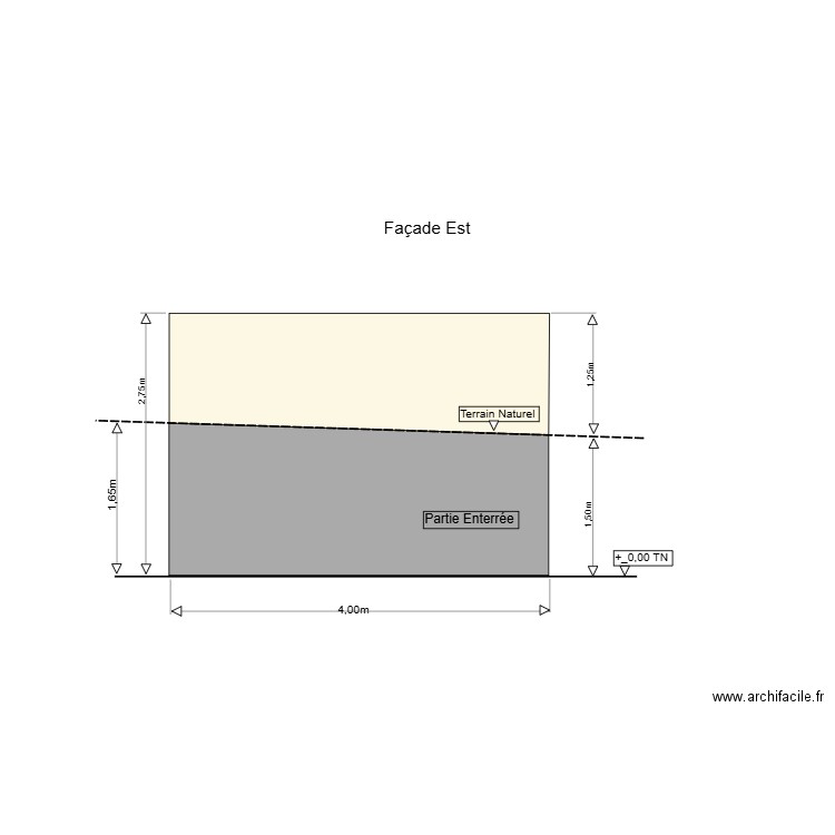 Façade Est. Plan de 0 pièce et 0 m2