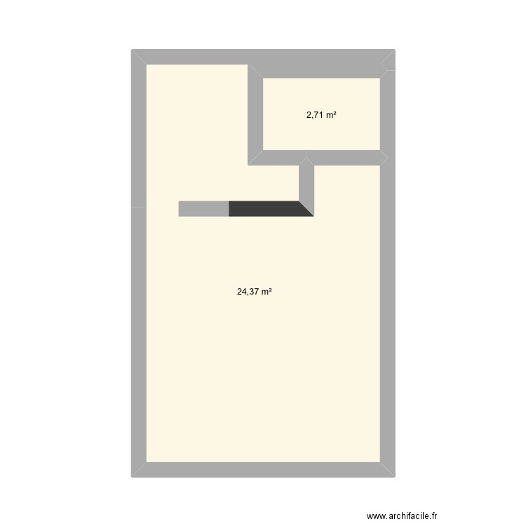 Hime. Plan de 2 pièces et 27 m2