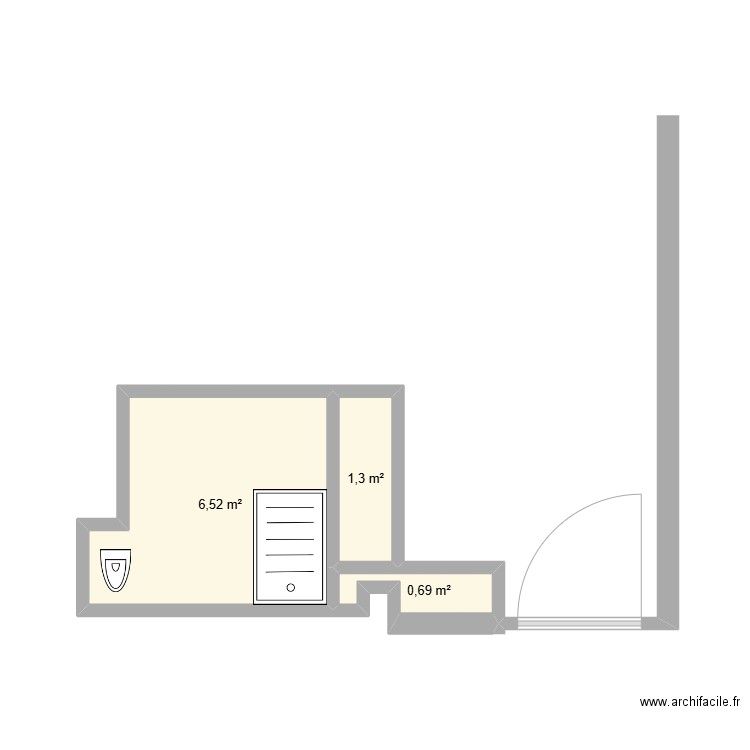 cuisine s2b. Plan de 3 pièces et 9 m2