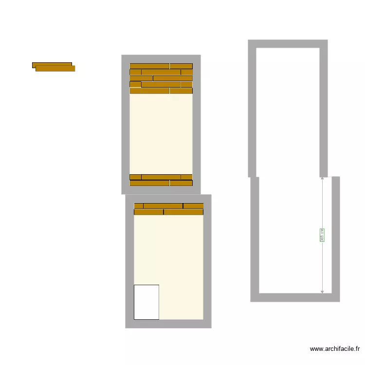 Studio_parquet. Plan de 2  et 16 m²