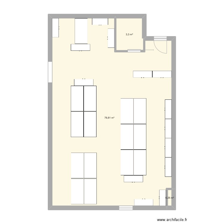 OPL. Plan de 1 pièce et 90 m2