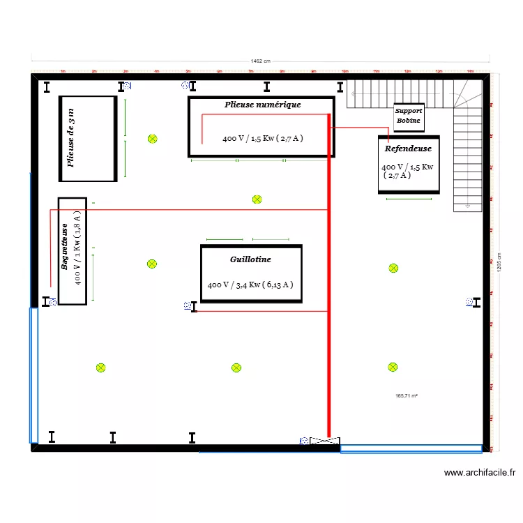 BOURGEOIS atelier zinguerie. Plan de 1  et 166 m²