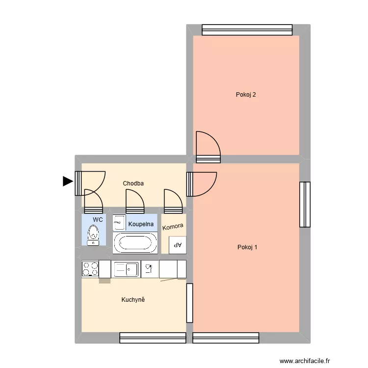 Přemyslovců 1167, byt 9. Plan de 12  et 174 m²