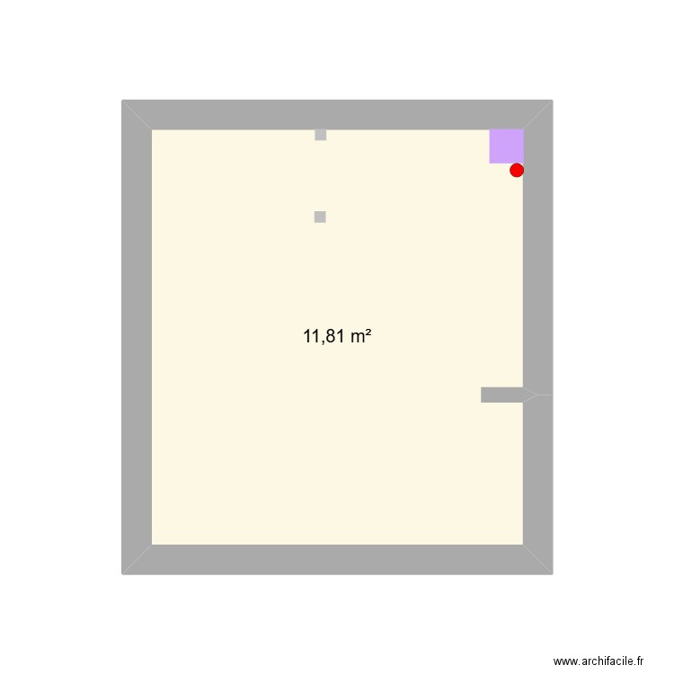 WC Restaurant. Plan de 1 pièce et 12 m2
