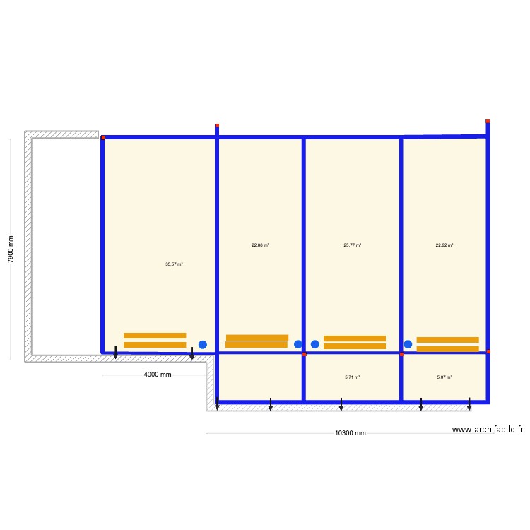 Finnigan 3 modules parfait + panneaux sandwich. Plan de 6 pièces et 118 m2
