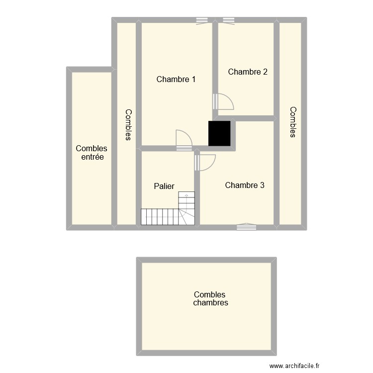 gourault etage. Plan de 8 pièces et 128 m2