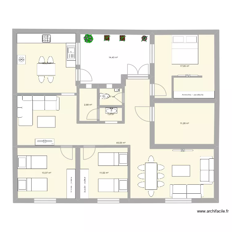 MON PLAN V2. Plan de 10 pièces et 134 m² MON PLAN V2. Plan de 10 pièces et 134 m²
