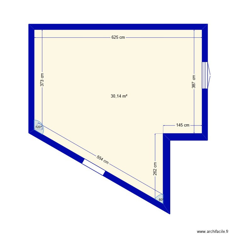 atelier1. Plan de 1 pièce et 30 m2
