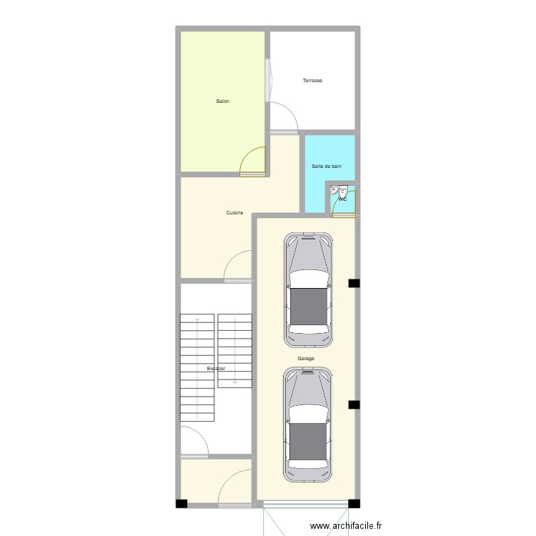Maison Bouaouadja. Plan de 11 pièces et 205 m2