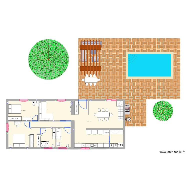Maison Le Haillan. Plan de 7 pièces et 158 m2