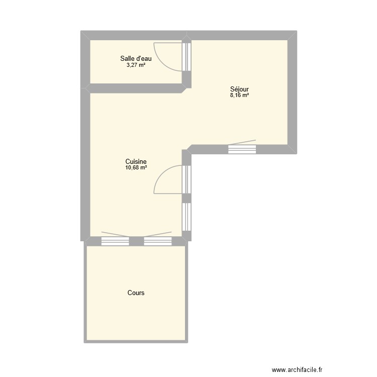 2510031G-TISSOT. Plan de 4 pièces et 30 m2