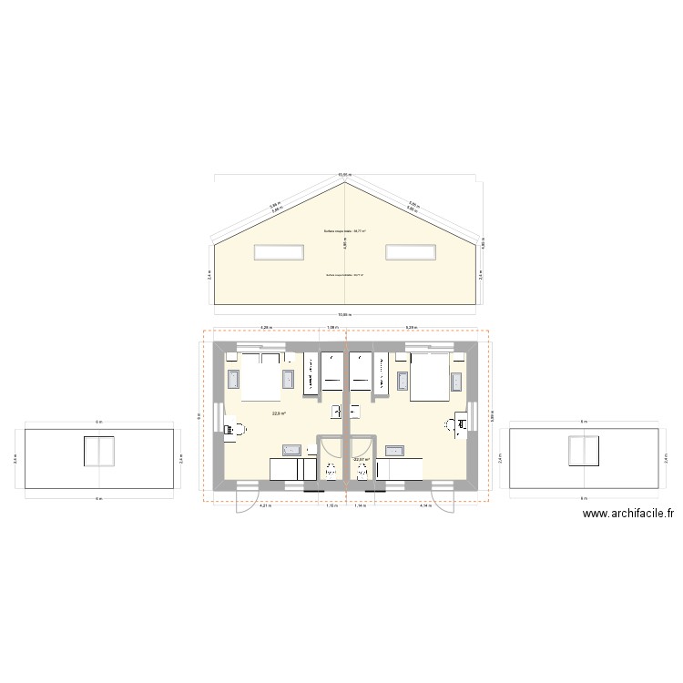 mathieu. Plan de 2 pièces et 25 m2