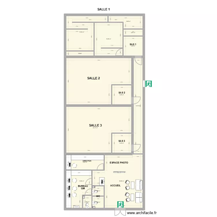 local 2 laser v3. Plan de 